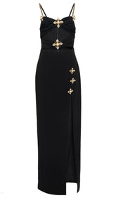 VESTIDO MIDI ORBIT COLUMN EN NEGRO